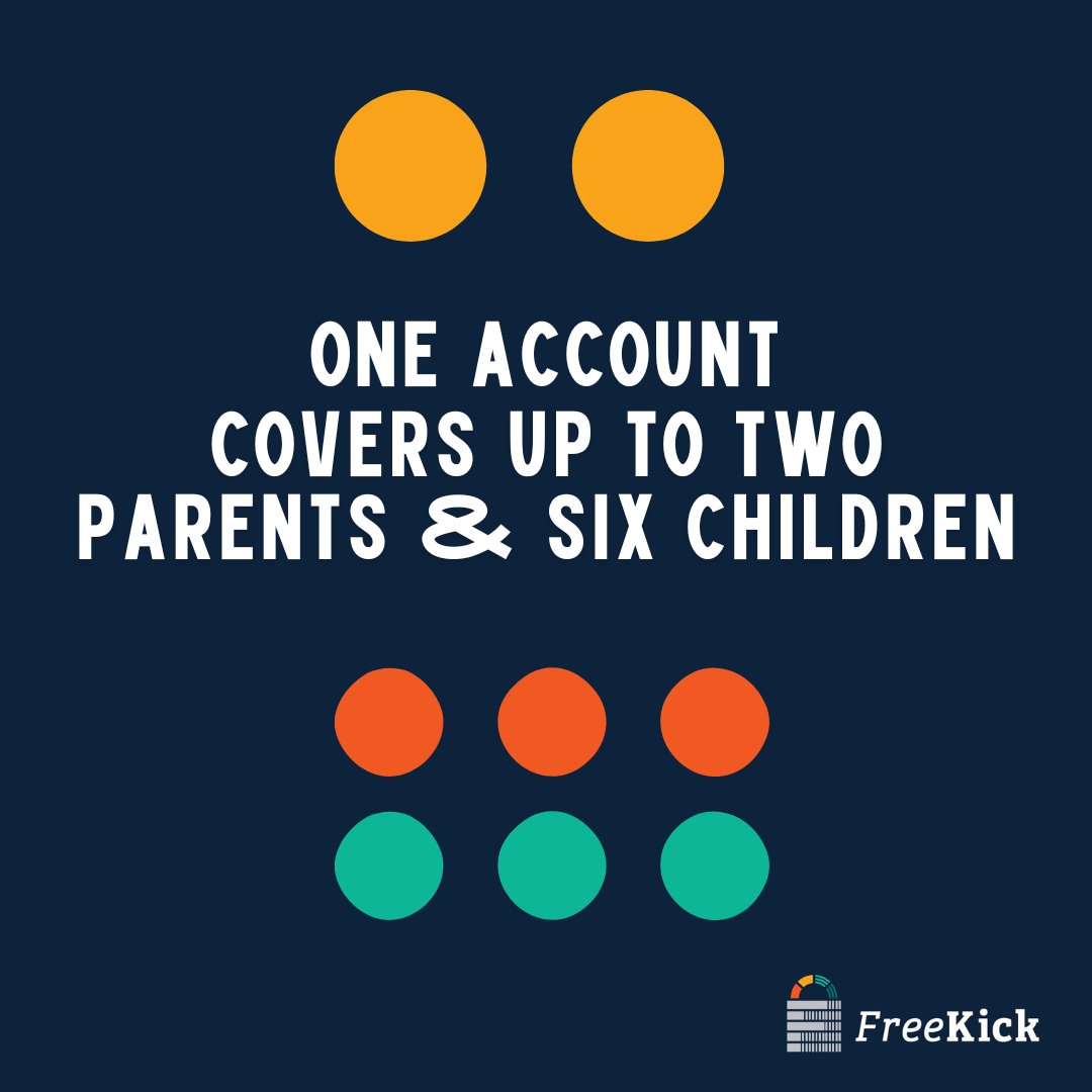 One account = the entire family is covered with FreeKick