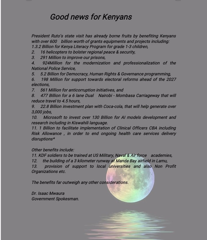 #ClinicalOfficersStrike
#ClinicalOfficersStrikeKe
#Ruto1trillionDeal
It's a win for Kenyans, it's a win for clinical officers 
<a href="/StateHouseKenya/">State House Kenya</a> <a href="/kUCOofficial/">Kenya Union of Clinical Officers</a>