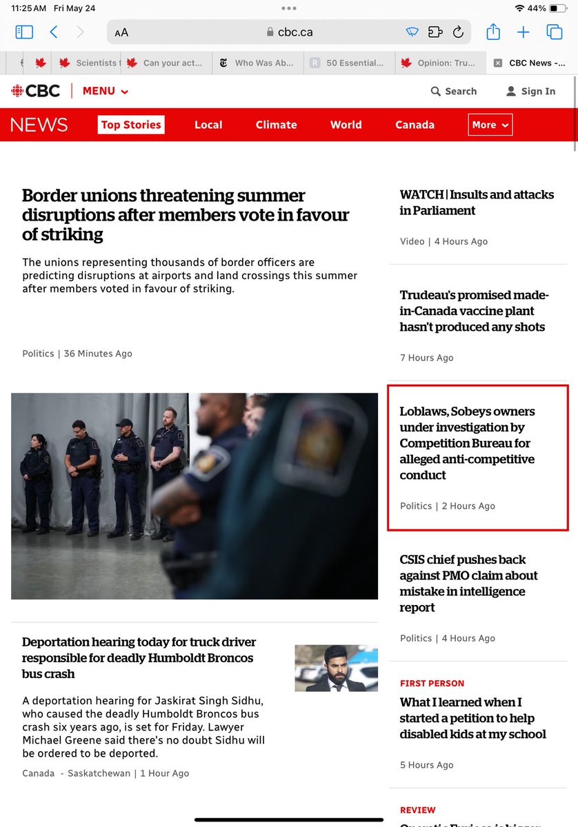 The ⁦@CBCNews⁩ front page right now. No mention of the ICJ’s decision giving South Africa victory over Israel. (Scroll down and there’s a tiny story.) Your claim to “balance” sounds very thin ⁦@brodiefenlon⁩. “Evasion” is more like it.