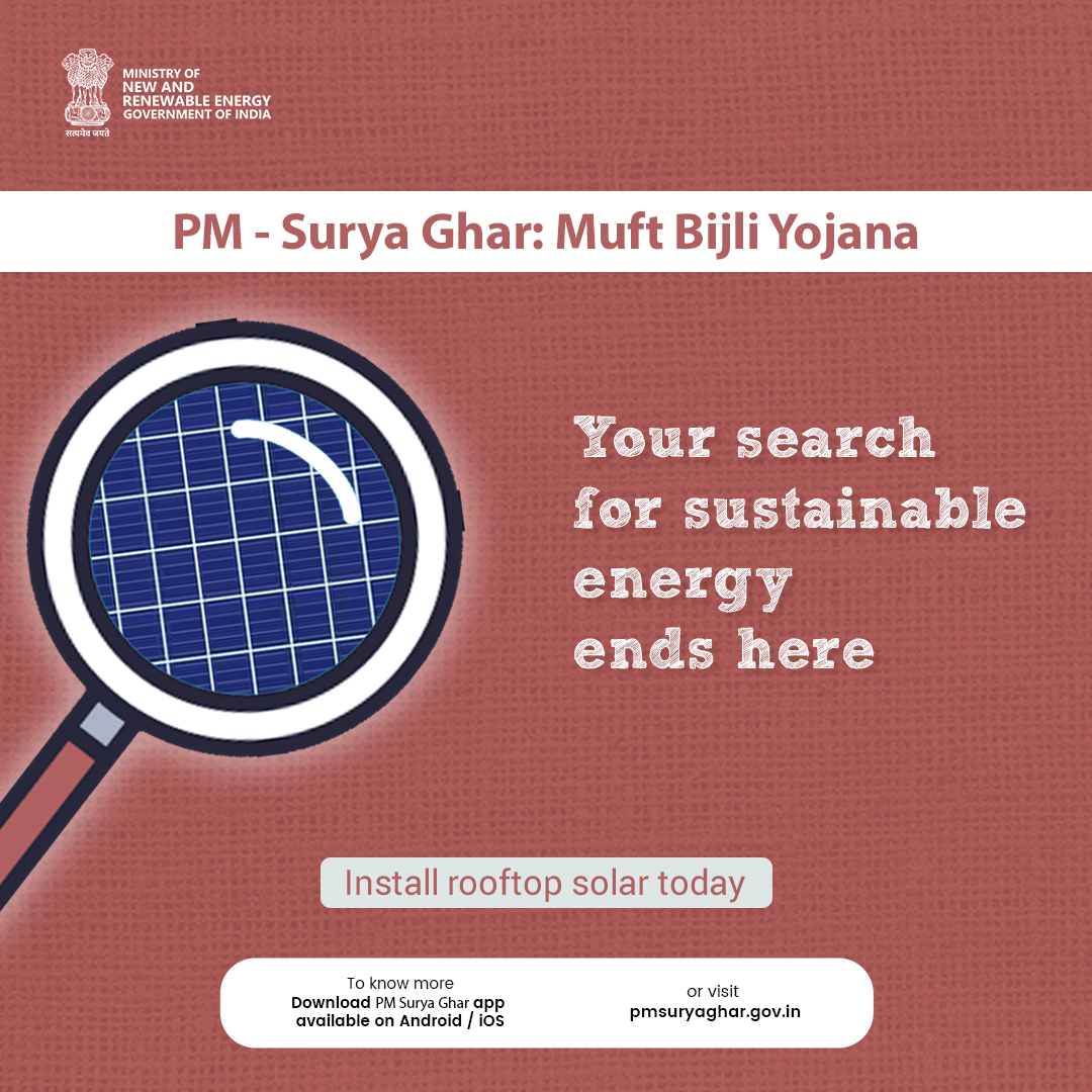 Sunshine's the answer! Sustainable energy made simple with solar panels. Sign up for PM – Surya Ghar: Muft Bijli Yojana. For more information,visit:pmsuryaghar.gov.in #PMSuryaGhar #MuftBijliYojana #SolarPower #FreeElectricity #AatmanirbharBharat @mnreindia @RECLindia