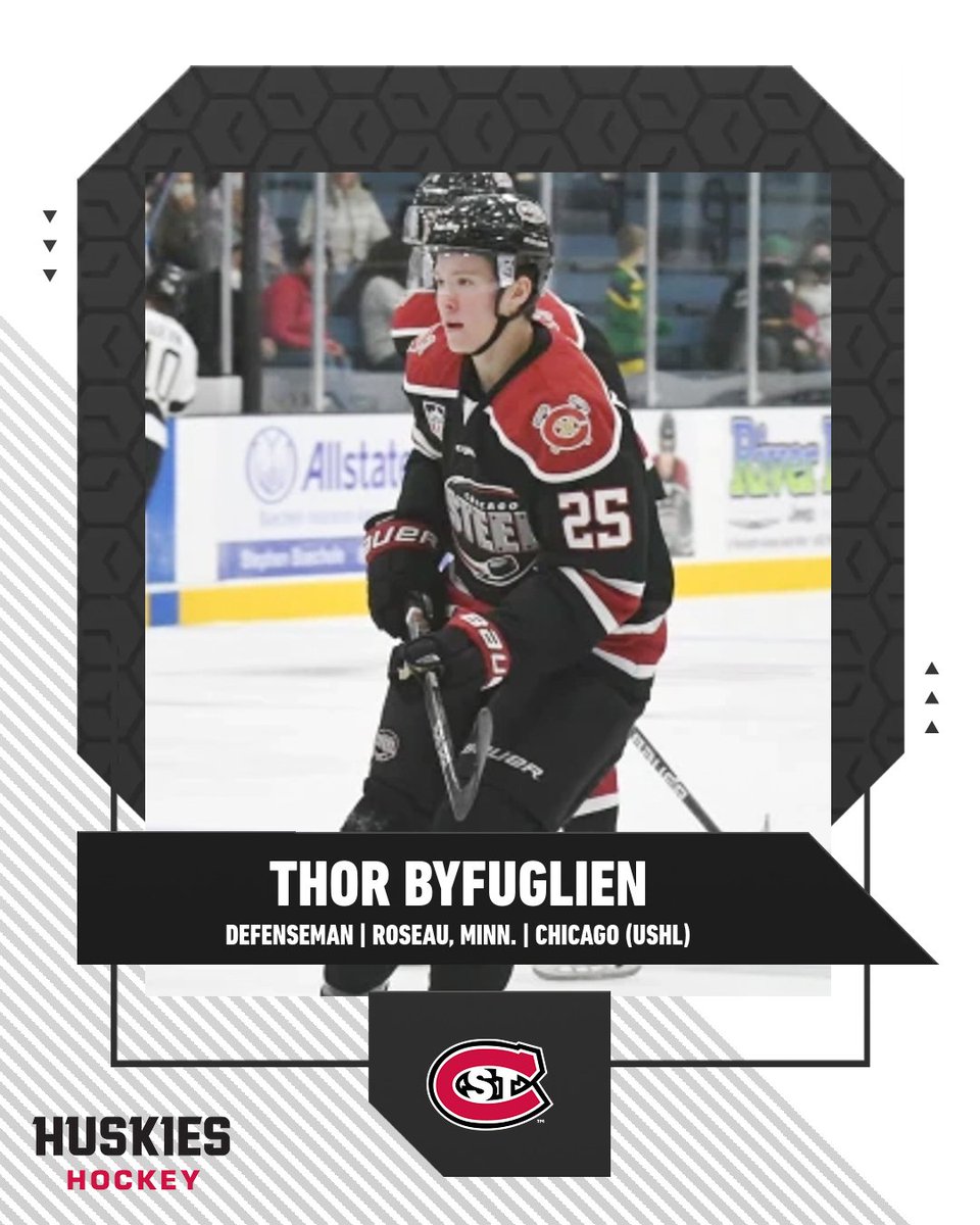 Welcome to #HuskyHockey, @ThorByfuglien! 👏 ▪️ 5'11' lefty defenseman ▪️ 35 points in 3 seasons with @ChicagoSteel ▪️ 13-32-45 in senior campaign with @ramhockey #GoHuskies | #HuskyHockey 🏒