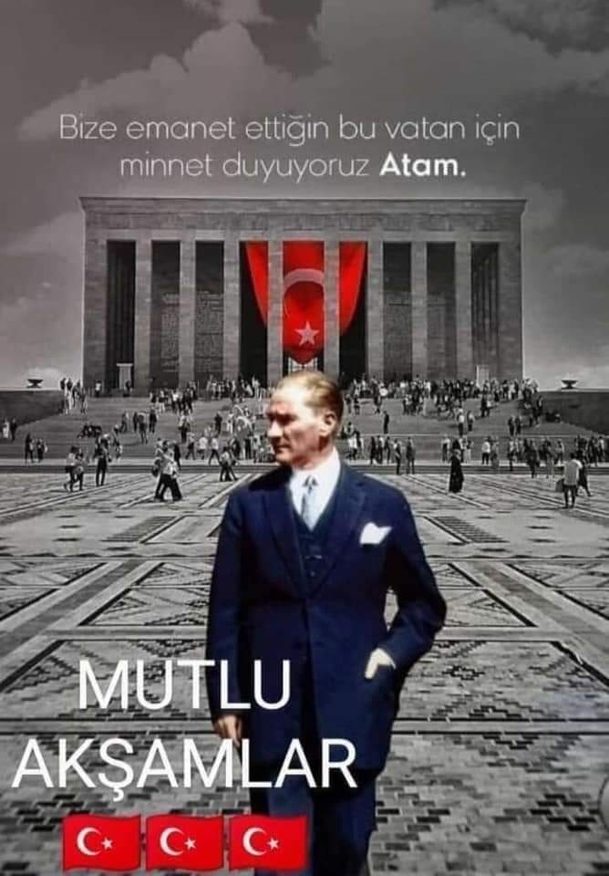 Yüreğinde vatan bayrak Atatürk cumhuriyet sevgisi taşıyan asil Türk Milletine #iyiakşamlar🙏☕🇹🇷#NeMutluTÜRKÜMDiyene🐺🇹🇷