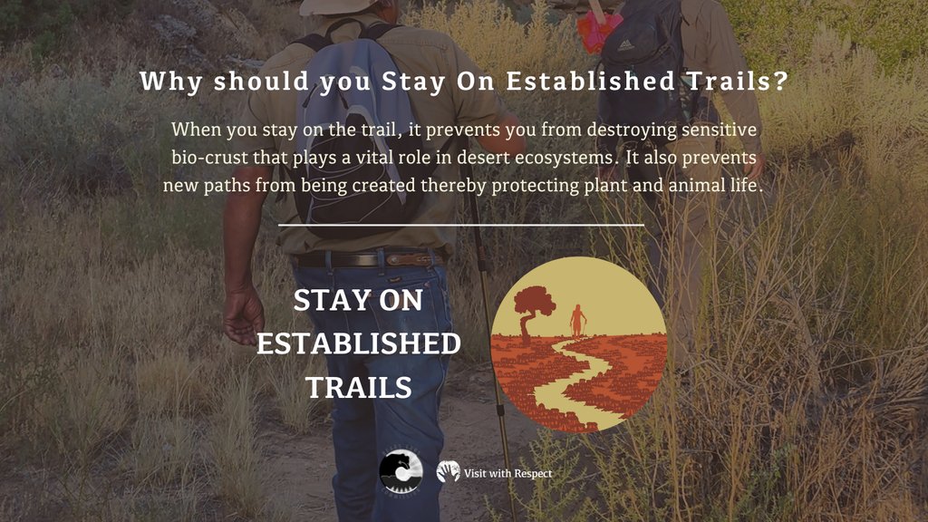 Spring, sun, &amp; wildflowers might make you eager to venture outdoors! But please remember, whether you’re hiking, backpacking, or engaging in any other recreational activity, to stay on established trails. Let’s all do our part to protect the Bears Ears landscape! 🌱🥾
