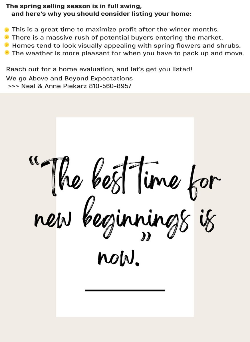 We go Above and Beyond Expectations
>>>>  𝐍𝐞𝐚𝐥 & 𝐀𝐧𝐧𝐞 𝟖𝟏𝟎-𝟓𝟔𝟎-𝟖𝟗𝟓𝟕
#realestate #sellingseason #springmarket #homesellers #housingmarket #listyourhome