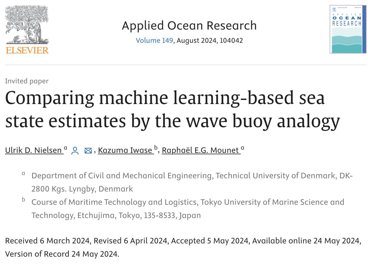 7th Invited Paper! Applied Ocean Research
sciencedirect.com/science/articl…
