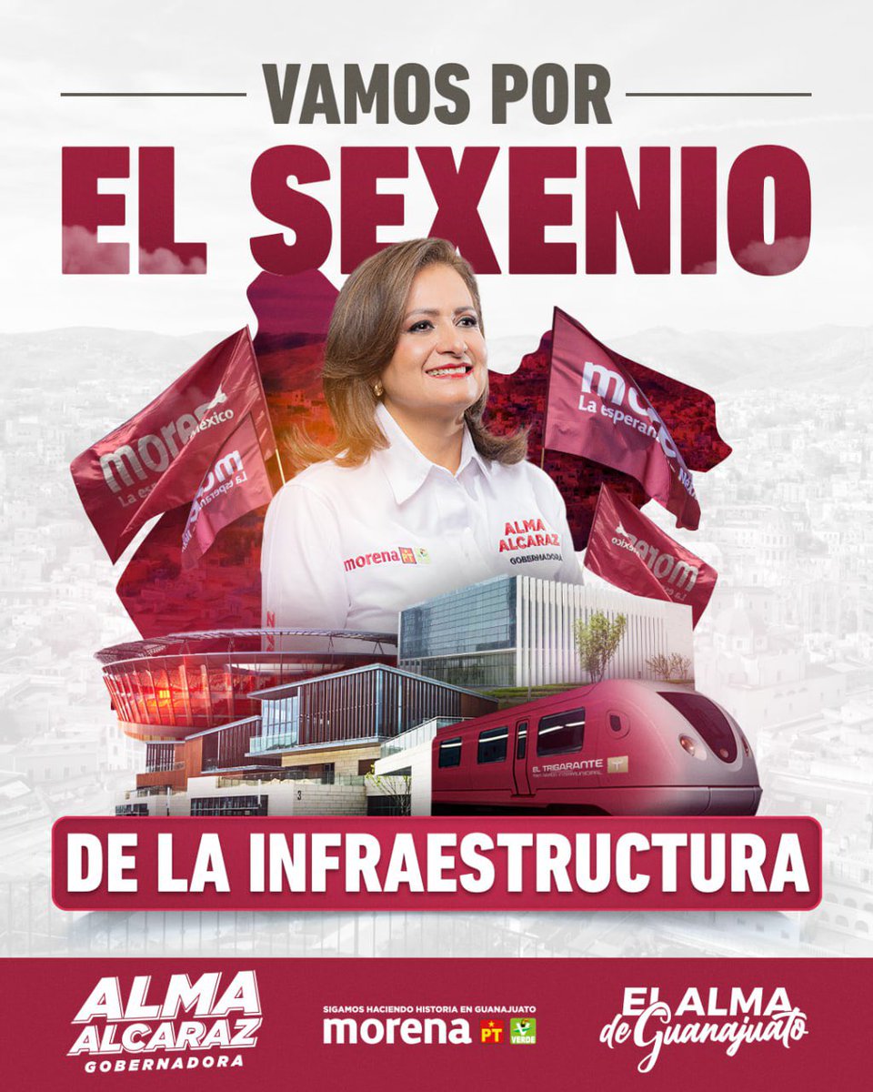 #VotaTodoMORENA por el Tren Rápido Intermunicipal, al menos 10 nuevas Universidades, 50 centros RAICES, 2 hospitales de alta especialidad, más secundarias y preparatorias, caminos y más. ¡A reactivar la economía, atraer mayor inversión y mejores salarios! #AlmaGobernadora