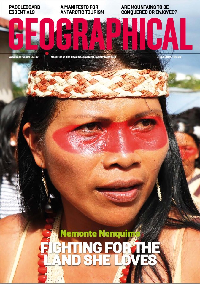 The June issue of Geographical is on sale now! 
As a girl, growing up in the Ecuadorian Amazon, Nemonte Nenquimo grew up with a sense that outsiders – or cowori – were a threat. Her childhood was a tug-of-war between the traditional lifestyle and values of her Waorani people and