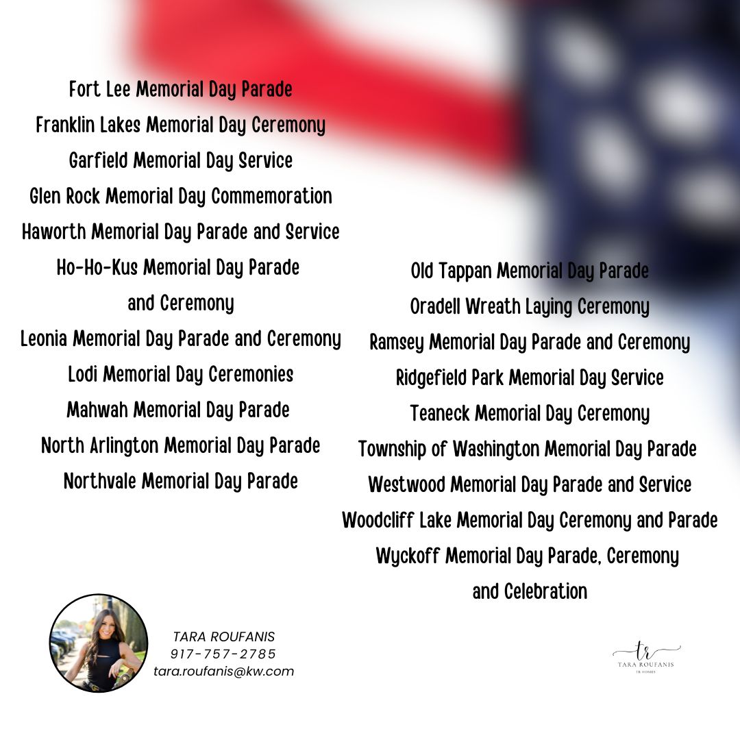 Happy Memorial Day Weekend! 💕 Check out these parades and ceremonies in Bergen County to celebrate the upcoming Memorial Day. #memorialday #memorialdayweekend #bergencounty #parades #ceremonies #memorialdayevents