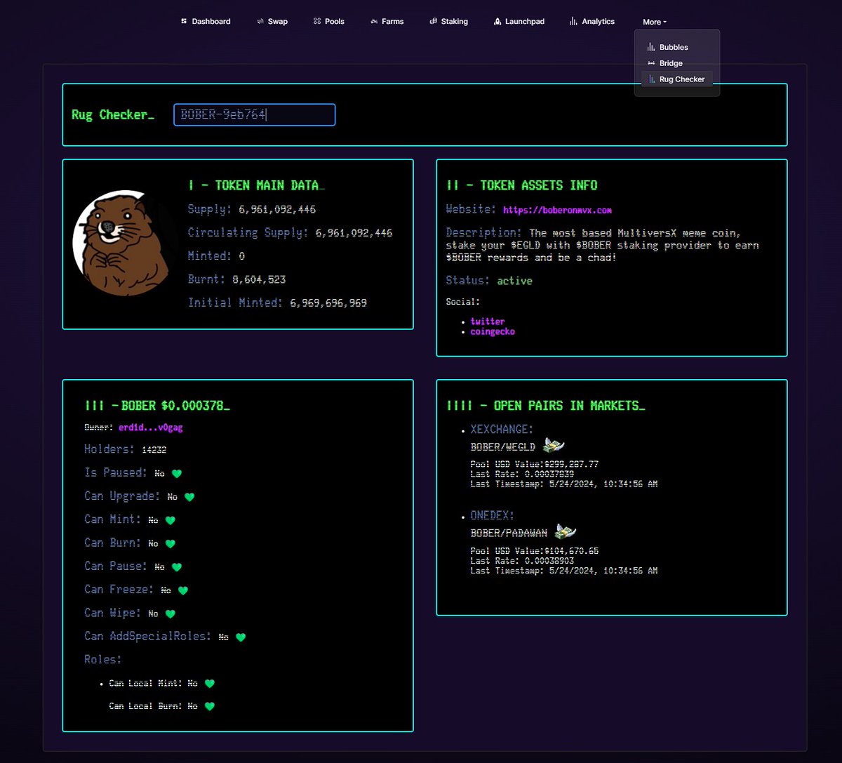 NexGenRecon's tweet image. New OneDex Rug checker! 
#ONE #RONE #BOBER