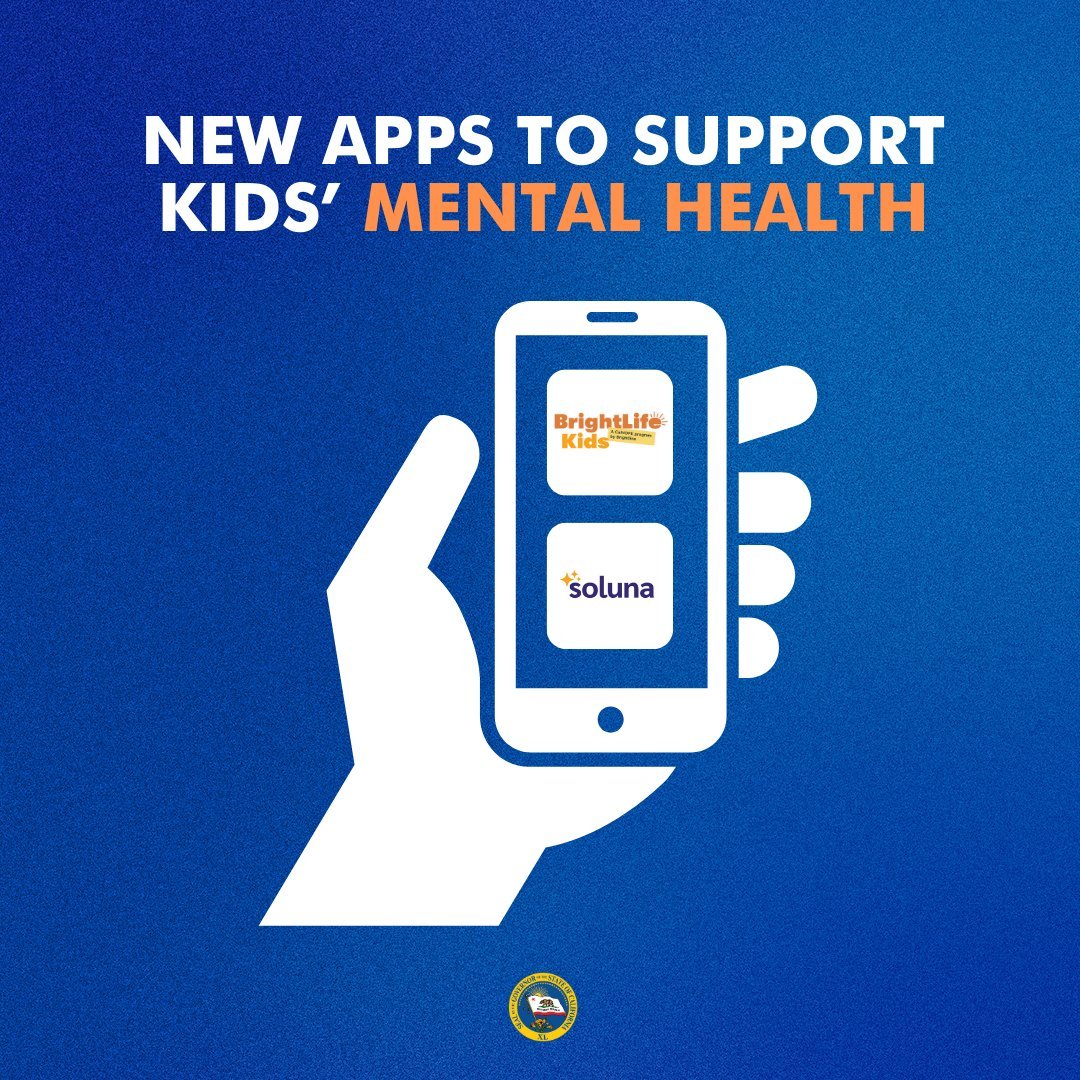 We're meeting young people where they are to connect them to mental health resources with two new apps. BrightLife Kids and Soluna offer free online coaching sessions, safe forums for young individuals and caregivers, and more. Download at calhope.org.