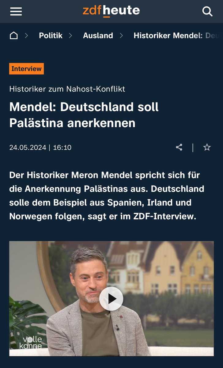 Vieles haben wir geduldet & @MeronMendel durchgehen lassen. Jetzt fordert er: Deutschland soll nach dem 7. Oktober den „Staat Palästina“ anerkennen. Das ist ein Schlag ins Gesicht allen Hamas-Terroropfern & Geiseln und ist unverzeihlich! Mendel spricht nicht für die jüdische