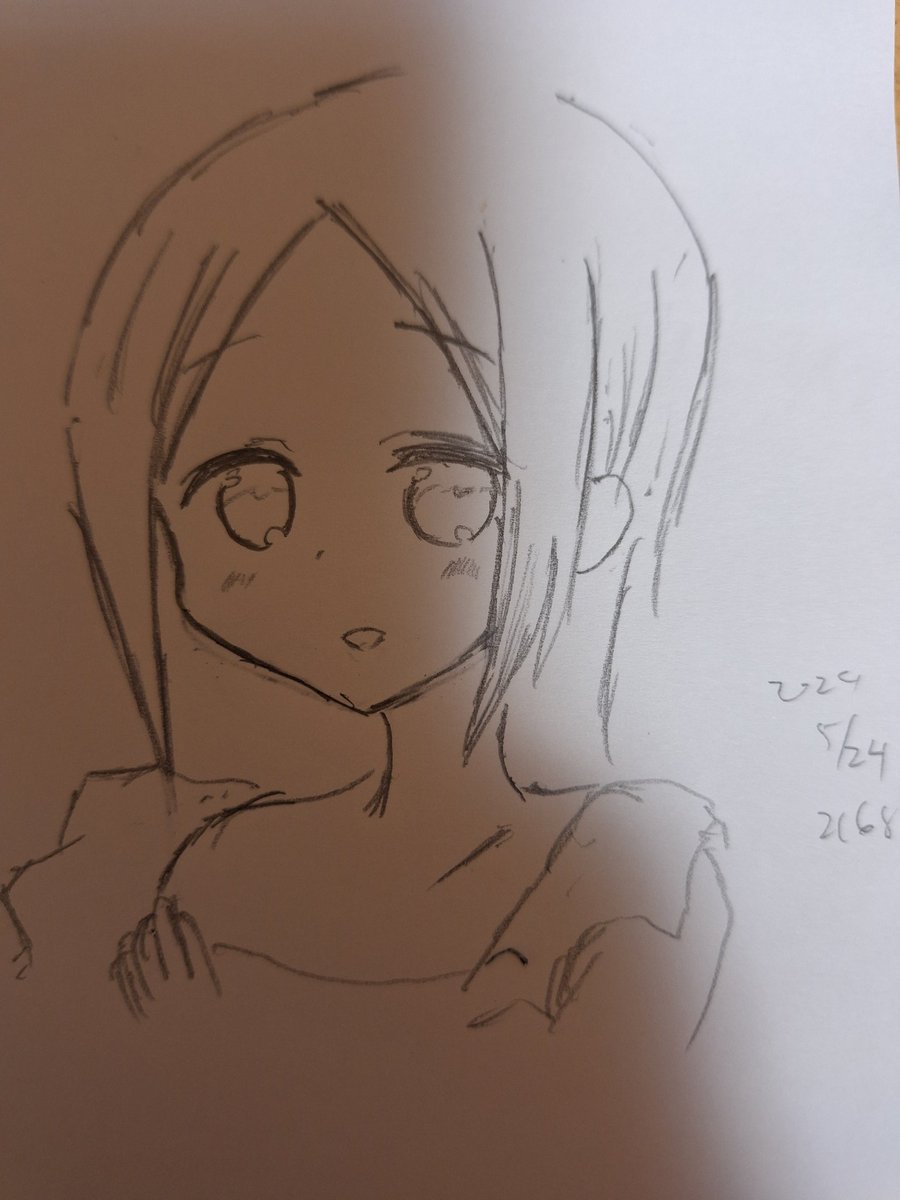 1日1模写。スロウスタートより、十倉光希さん