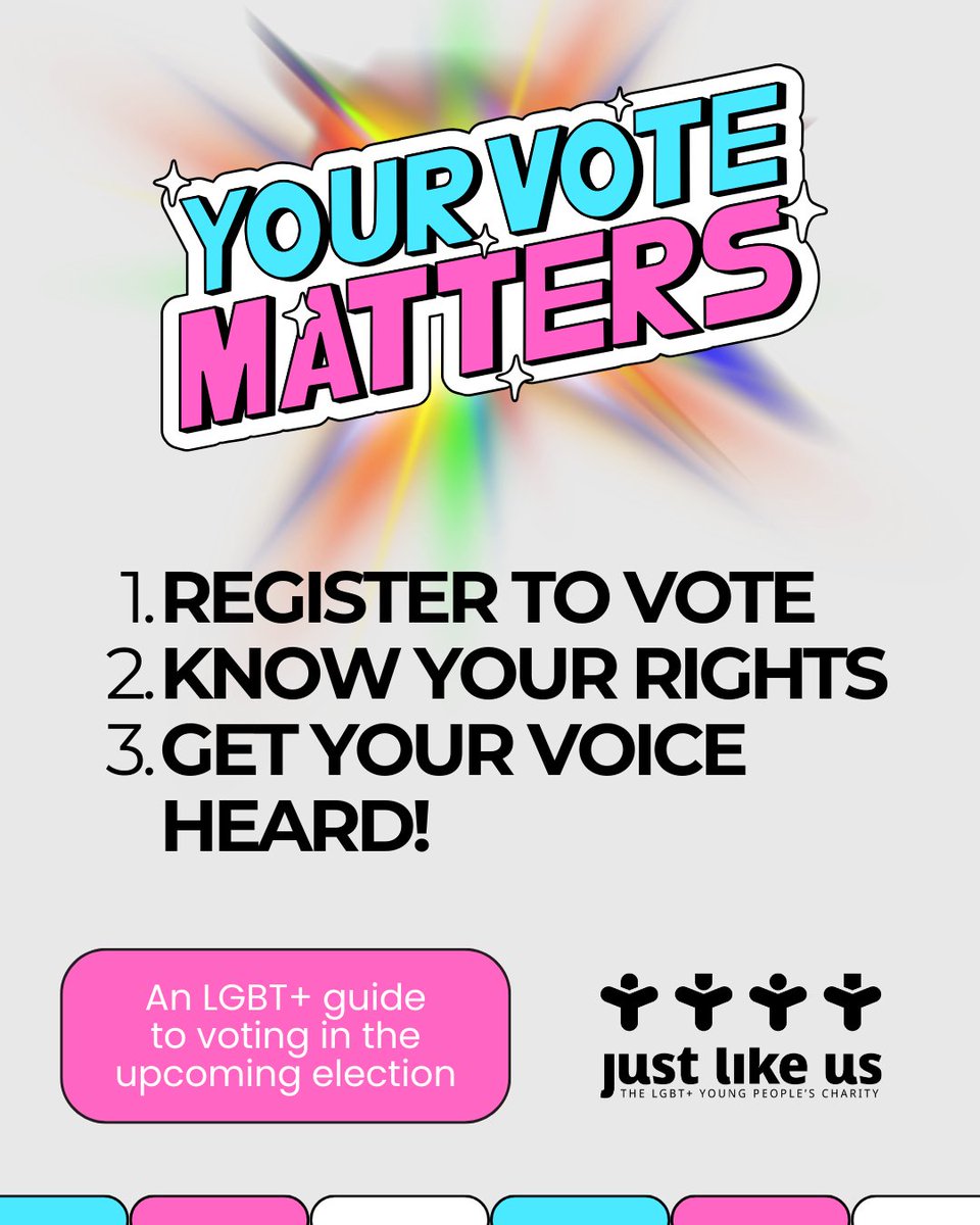 JustLikeUsUK's tweet photo. Not sure about photo ID? Wondering how voting works? Here's our guide to make sure you get your voice heard in the upcoming election🏳️‍🌈🏳️‍⚧️ https://t.co/kqsilvCap2