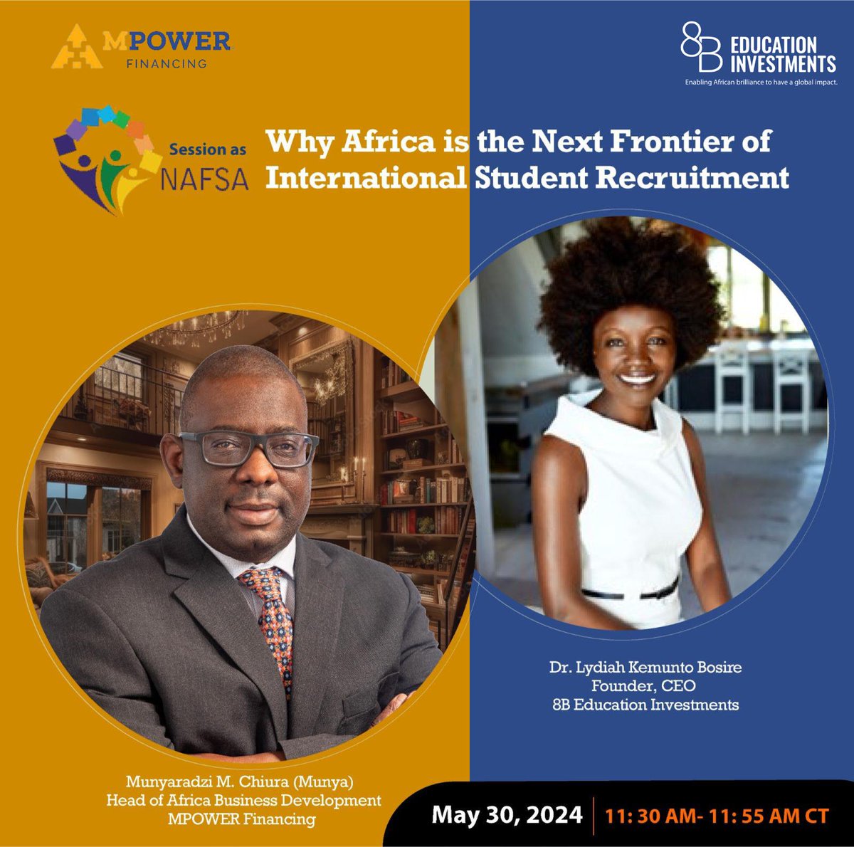 Dr. Lydiah Kemunto Bosire (@drlydiahkbosire) on Twitter photo In 2023, African students in US increased by 18%, the largest rise of any region despite 50% visa denial rate. Join me & <a href="/MunyaChiura/">Munya Chiura</a> from MPOWER at #NAFSA2024 on May 30 from 11:30 AM to 11:55 AM for "Why Africa is the Next Frontier of Intl Student Recruitment." #IntlEd #8B In 2023, African students in US increased by 18%, the largest rise of any region despite 50% visa denial rate. Join me & <a href="/MunyaChiura/">Munya Chiura</a> from MPOWER at #NAFSA2024 on May 30 from 11:30 AM to 11:55 AM for "Why Africa is the Next Frontier of Intl Student Recruitment." #IntlEd #8B