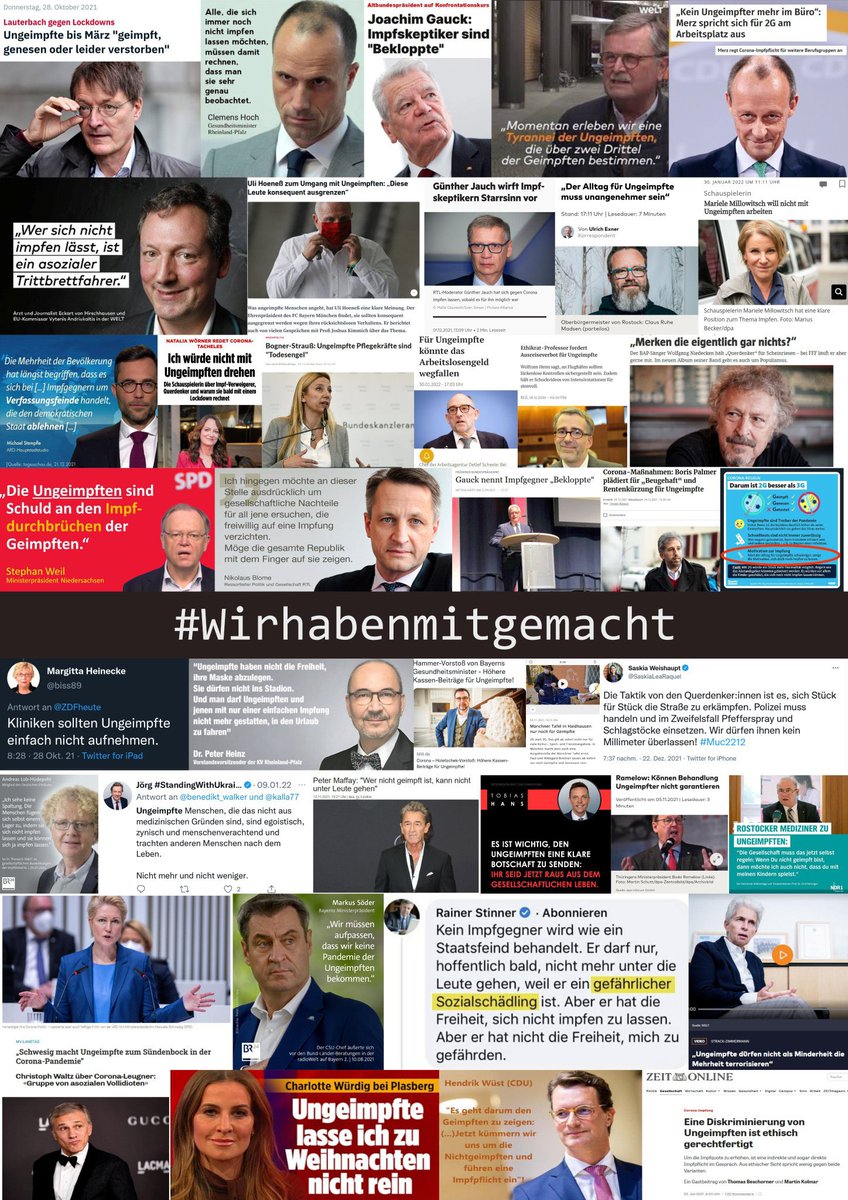 'Haben Menschen nur begrenzte Kapazität für Grausamkeit'?
Als #Ungeimpfte kann ich diese Frage ganz klar mit 'NEIN' beantworten! 😡

#Ihrhabtmitgemacht