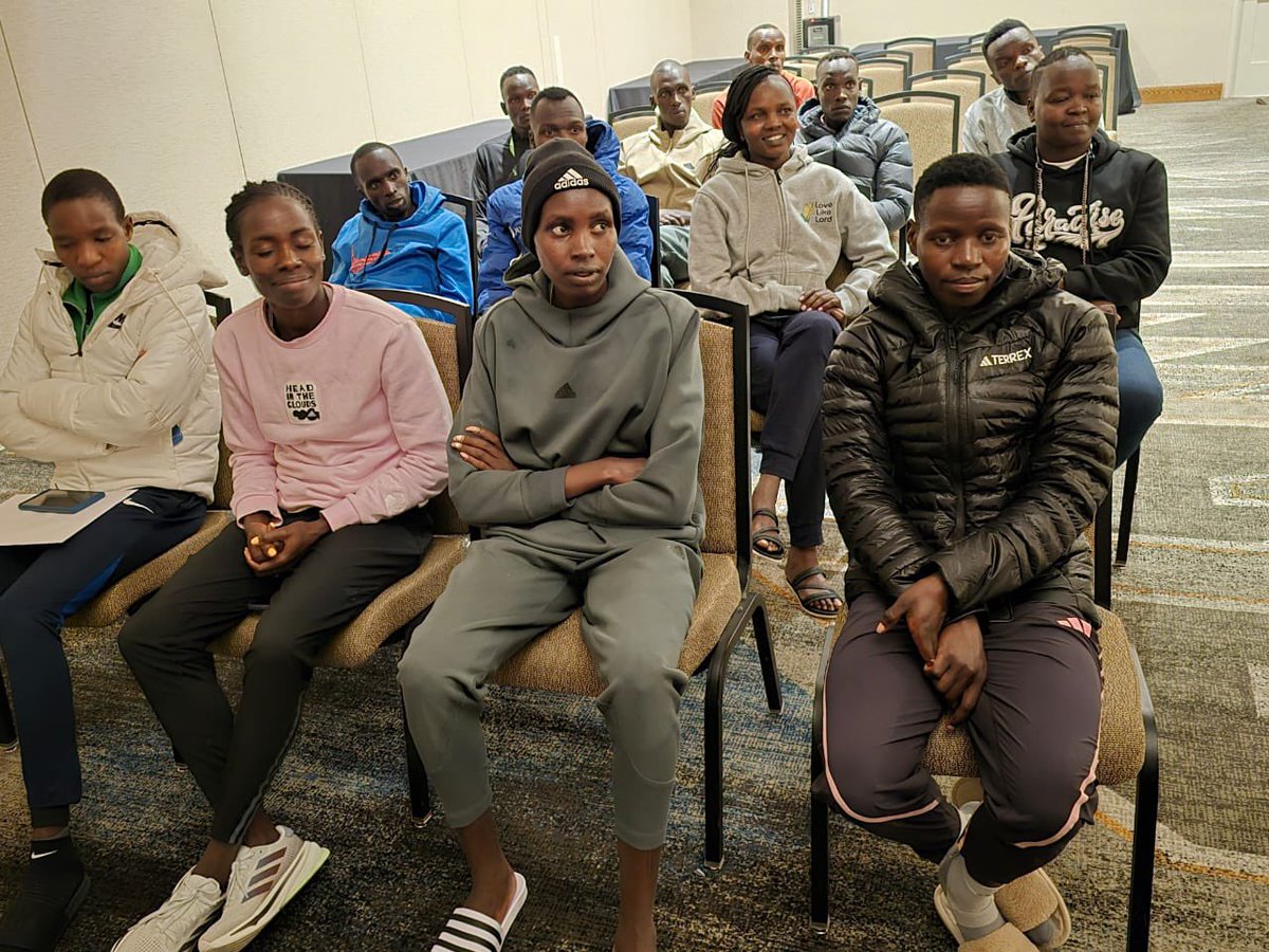 Expect fierce competition in the men’s and women’s 10,000m in States for Kenya’s Olympic Trials this Saturday at the Prefontaine Classic DL in Eugene. The squad today had a meeting with NOCK 🇰🇪 Pres. Paul Tergat and AK Exco Barnaba Korir ahead of the event. We wish them success