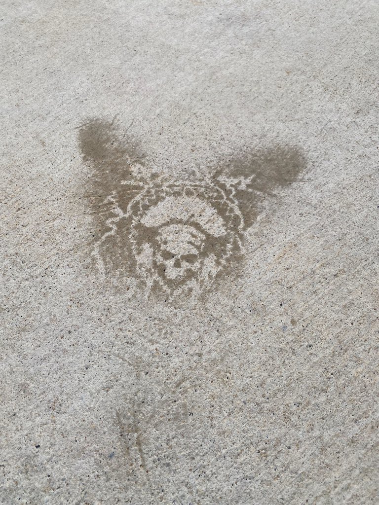 When the beat down is so tough your AO logo from your F3 shirt makes a sweat angel on the concrete. @F3Nation  #thewarrior