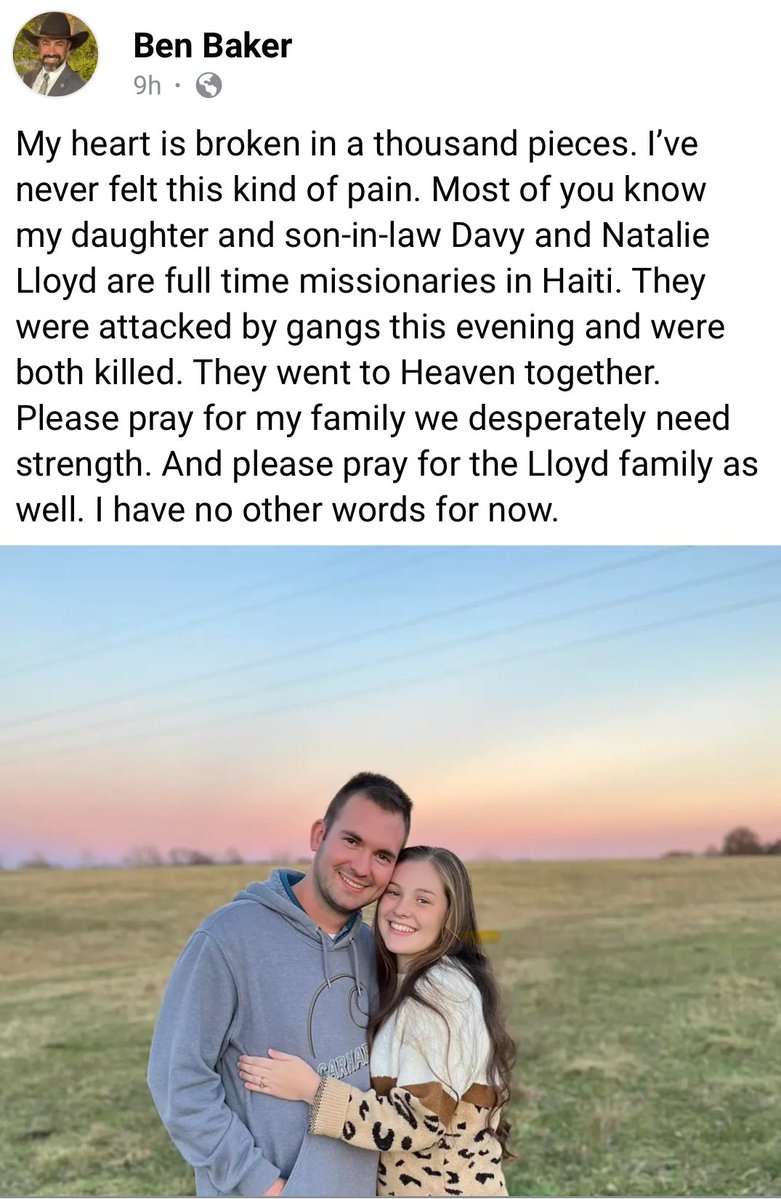 This is absolutely horrible. Please pray for Davy and Natalie's family.