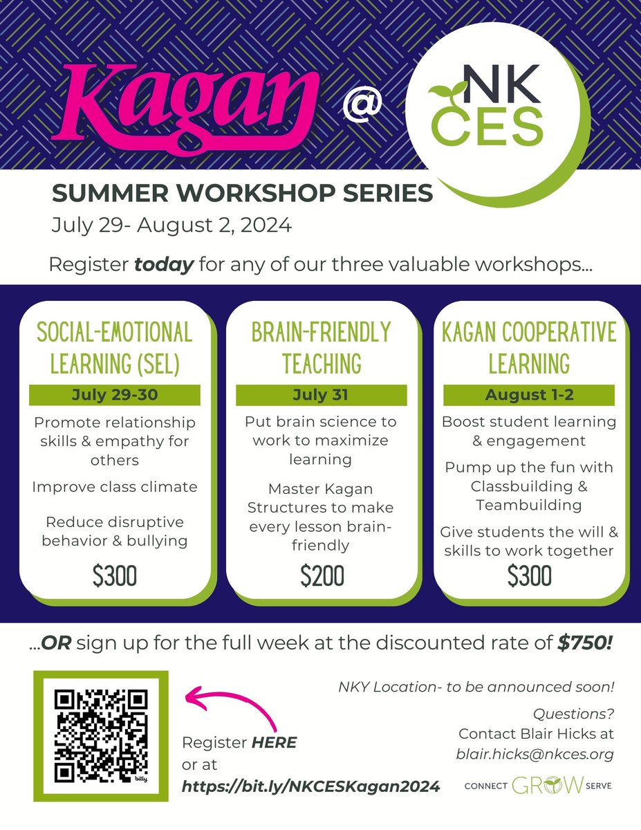 Have YOU signed up for Kagan yet? Join us for any of these amazing sessions and learn proven strategies to boost student engagement and collaboration. Register now at bit.ly/NKCESKagan2024.
#Kagan #ConnectGrowServe