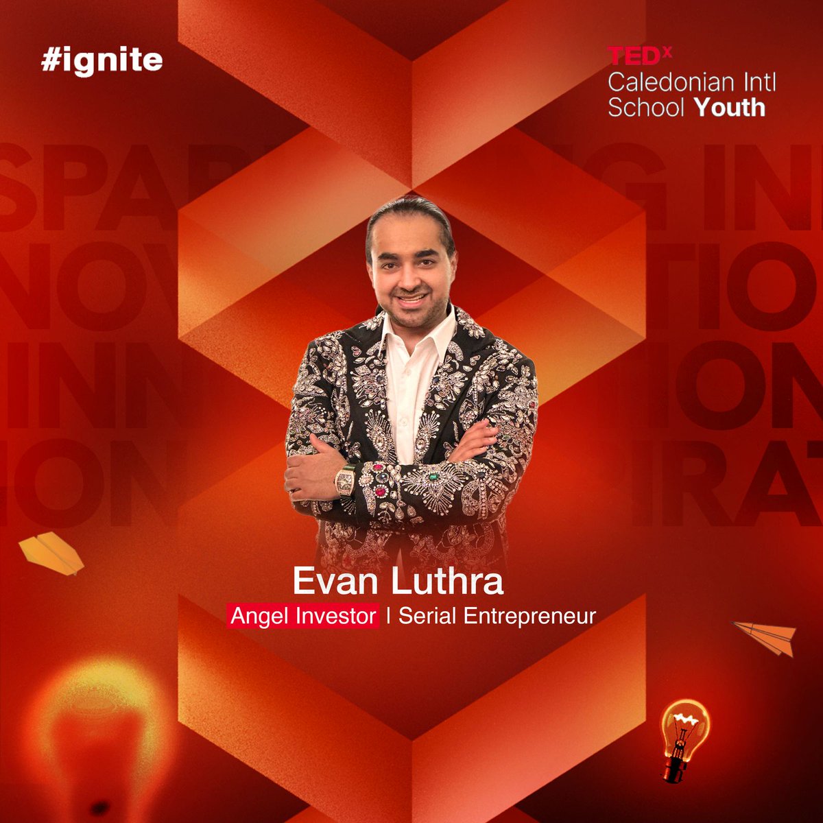 Excited to introduce the next speaker for #TEDxCaledonian, @EvanLuthra! 

A Forbes 30 under 30 achiever, crypto and NFT enthusiast, and successful entrepreneur.

Get set for an extraordinary experience as we Ignite, Inspire, and Innovate together. #IdeasWorthSpreading 🔥
