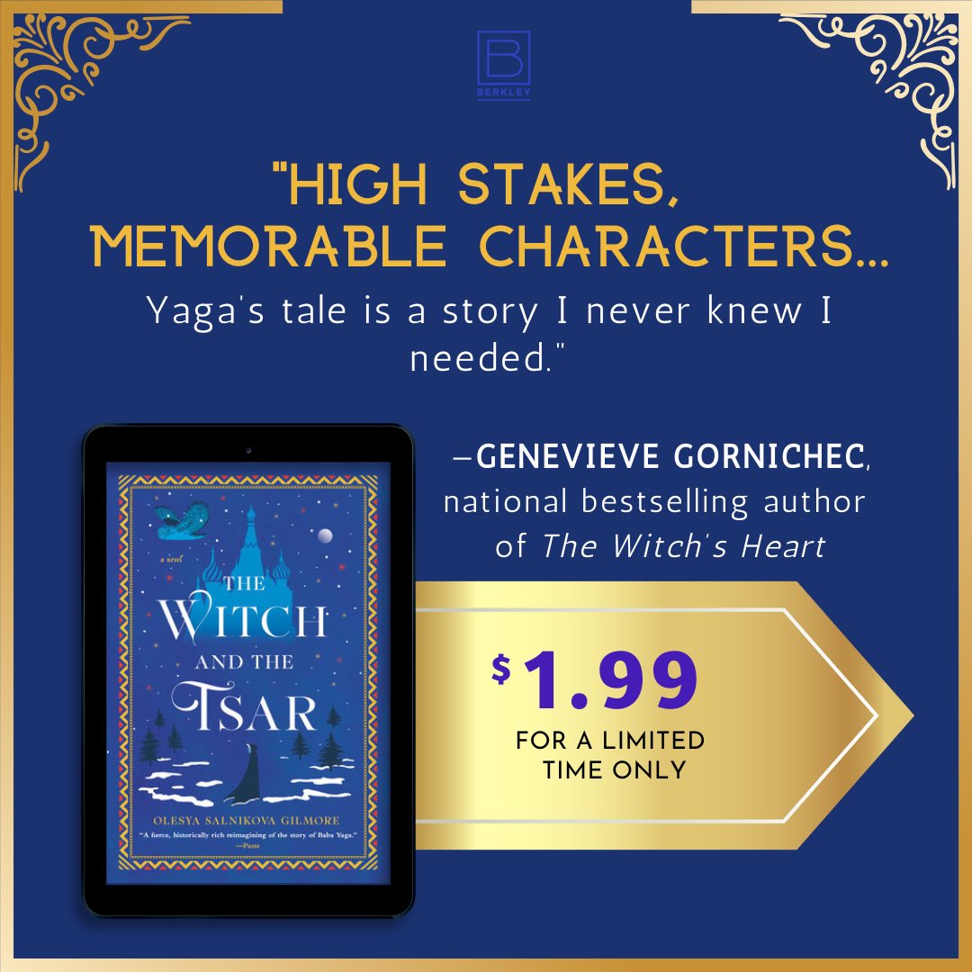 My #histfic reimagining of the maligned witch of legend Baba Yaga, #TheWitchandtheTsar, ebook is currently $1.99! 

The featured BookBub promo will run from May 24 to 27. 

List of retailers and links can be found ➡️ olesyagilmore.com/books/the-witc… 💙