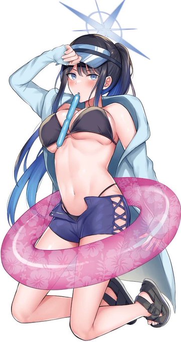 水着サオリ(再掲) #暑いので水着イラストあげる #ブルアカ  #BlueArchive 