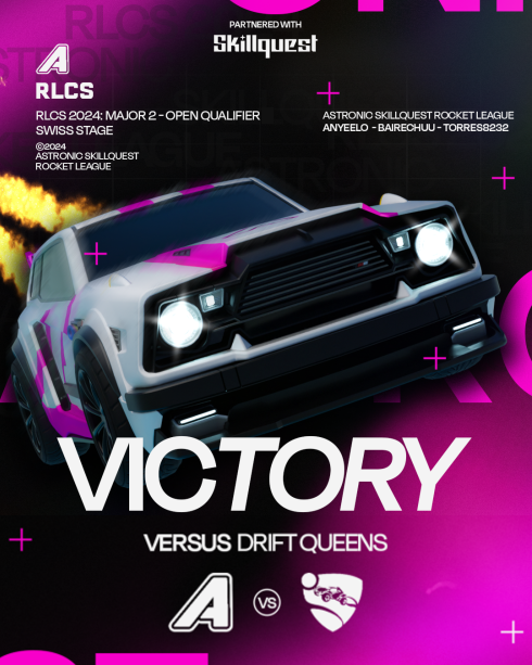 We're Playing Drift Queens, Of Course We Take The W.

We Take Down @DriftQueensRLCS 3-1 In The Series To Advance To The 1-0 Bracket In The Swiss Stage!

#BeAstronic💫😈 | @Skillquest_io