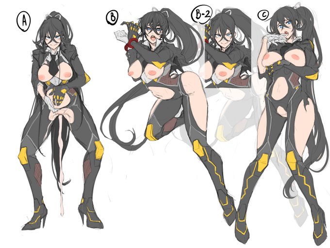 天音のVC案もあるよ。個人的にはキッっと睨む顔が好きだけど選ばれたのはトロっとした感じでした

#対魔忍RPGX 