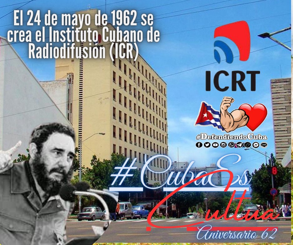El 24 de mayo de 1962 se crea en #Cuba 🇨🇺el Instituto Cubano de Radiodifusión ICR.