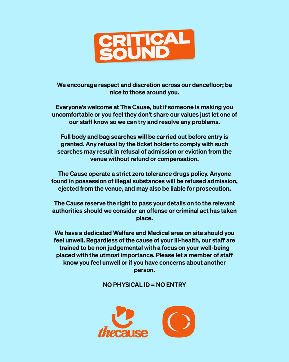 Here are your set times for tomorrows Summer Sonics show 🌞

Final release numbers are running critically low, secure yours asap to avoid disappointment and we’ll see you in the dance.

No physical ID - No entry. Last entry to the venue is 6pm