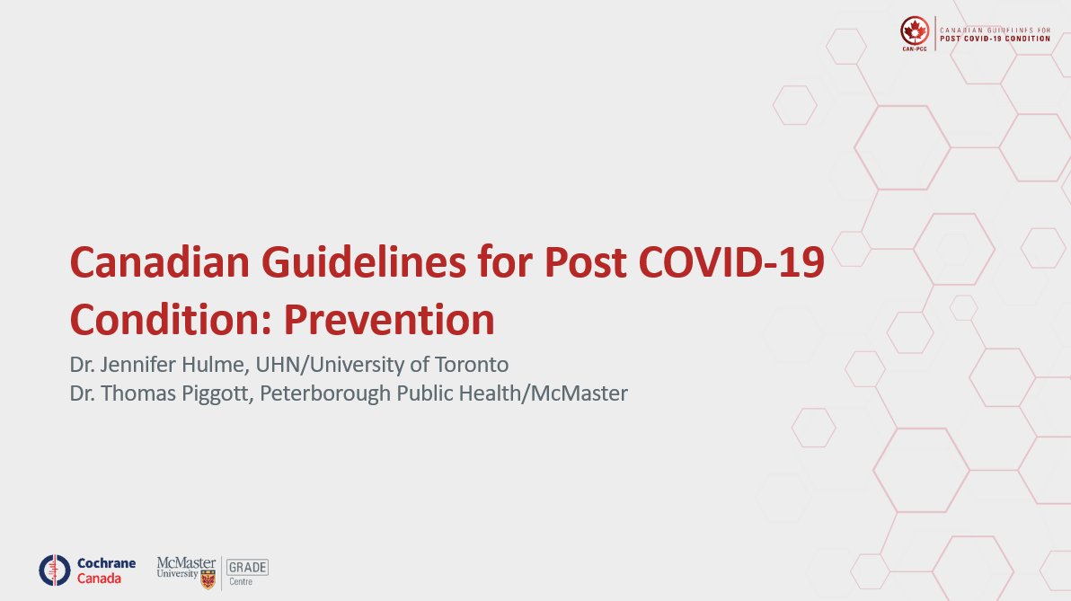 Thanks @PHPC_MSPC for the opportunity to present at the national conference today with @jenniferhulme on the @CochraneCanada @GovCanHealth funded Post COVID-19 Condition Guidelines and Prevention Guideline.