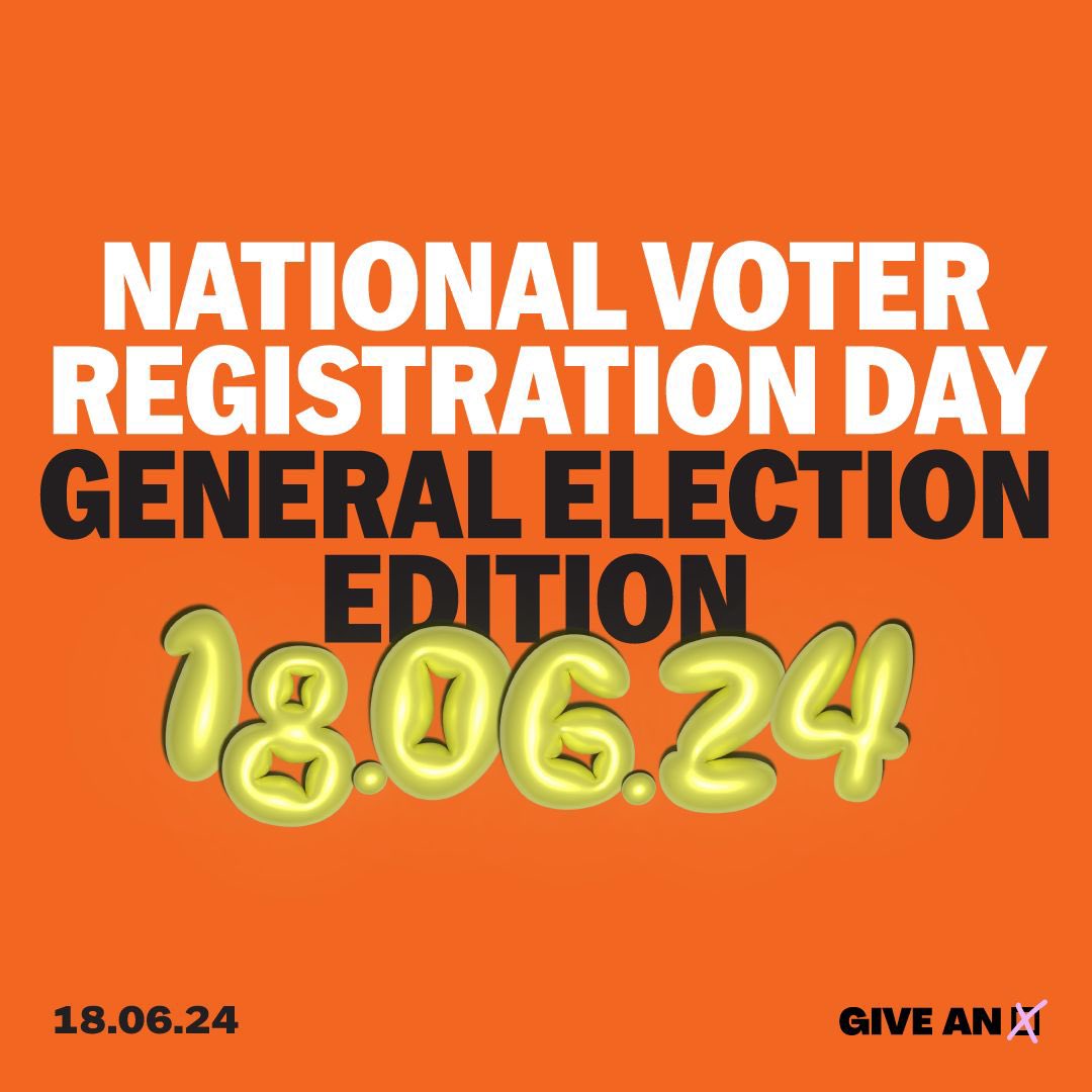 BREAKING: It’s official! We will be powering National Voter Registration Day - The General Election Edition on June 18th. With the most significant general election of our lifetime only 6 weeks away, it is as important as ever that young people #RegisterToVote and head into