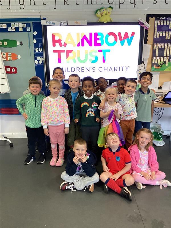 Raising money for the Rainbow Trust by
wearing the rainbow.🌈

<a href="/RainbowTrustCC/">Rainbow Trust Children’s Charity</a> <a href="/TeamManorGreen/">Manor Green Primary #ReadyRespectfulSafe</a> #7mustsoffocustrust