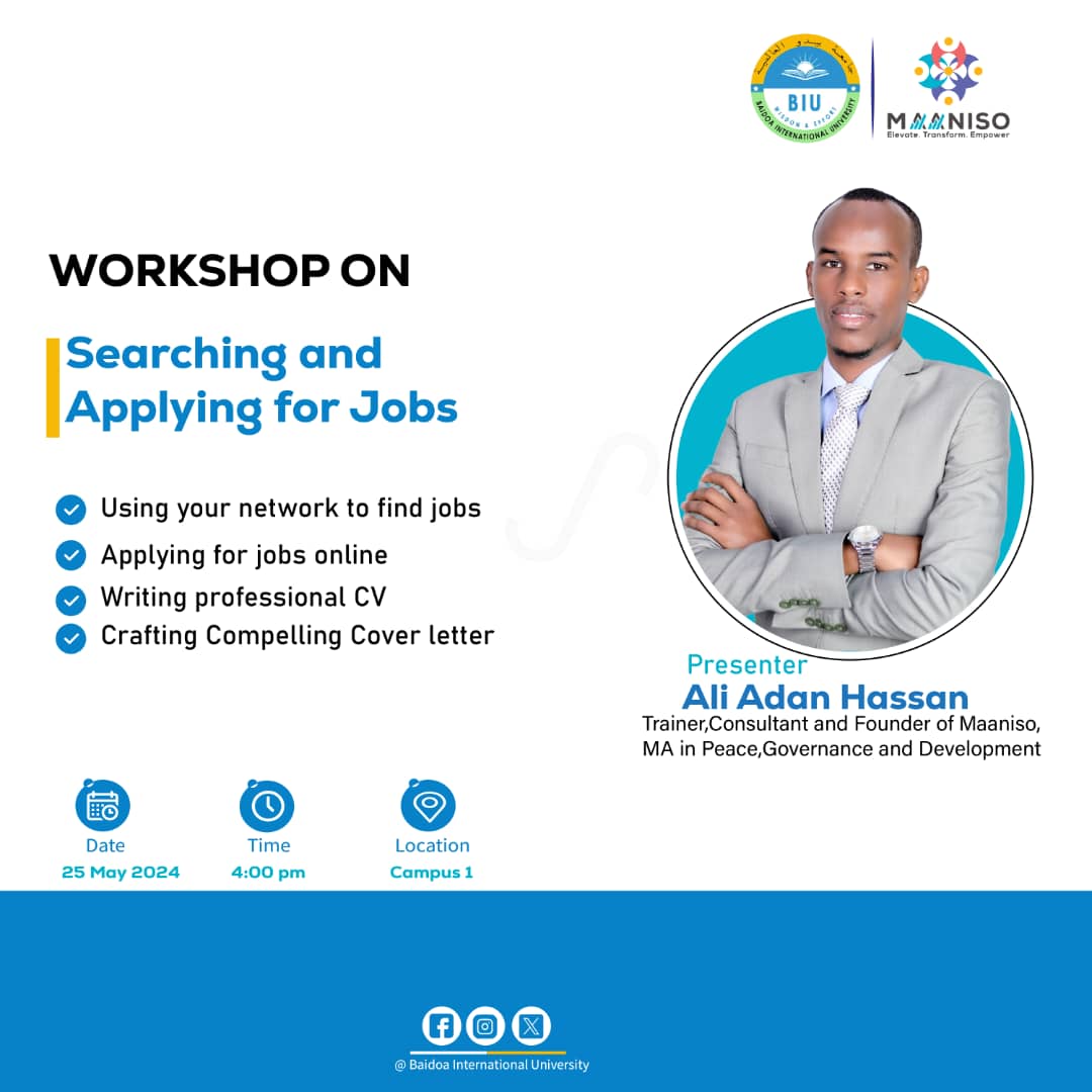 BIU, in collaboration with Maaniso, is delighted to announce a skill-based training program on 'Searching and Applying for Jobs.' This program is designed to equip you with the necessary strategies and techniques to navigate the competitive job market effectively.