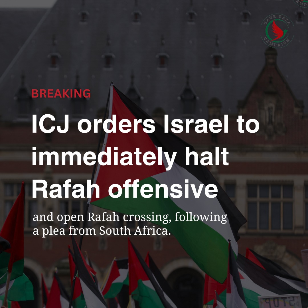 Pak_PalForum's tweet photo. The ICJ orders isr@el to halt its attack on Raf@h and to take effective measures to ensure unimpeded access to G@za for investigations

📍Join us at D-Chowk to pressure the @GovtofPakistan for action. #ReachDChowkNow
@ARYSabirShakir
@AnwarLodhi
@HamidMirPAK
@MoeedNj
@qaiseraraja https://t.co/qtNQvh2WVM
