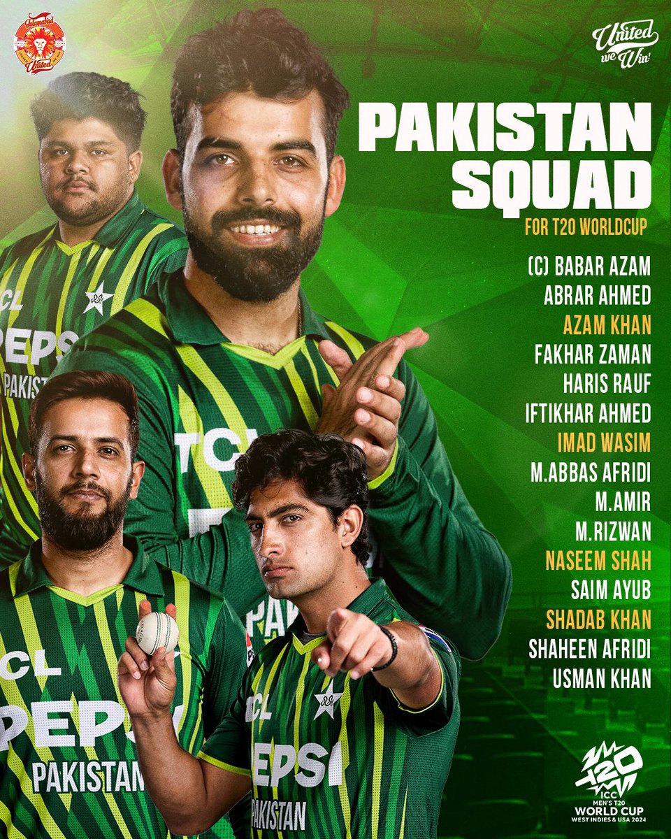 🌎 Ready to conquer the world! #PakistanKaySherus are set for the T20 World Cup! 🌟🏆 Let’s bring the cup home! 🙌 #T20WorldCup #UnitedForPakistan #UnitedWeWin