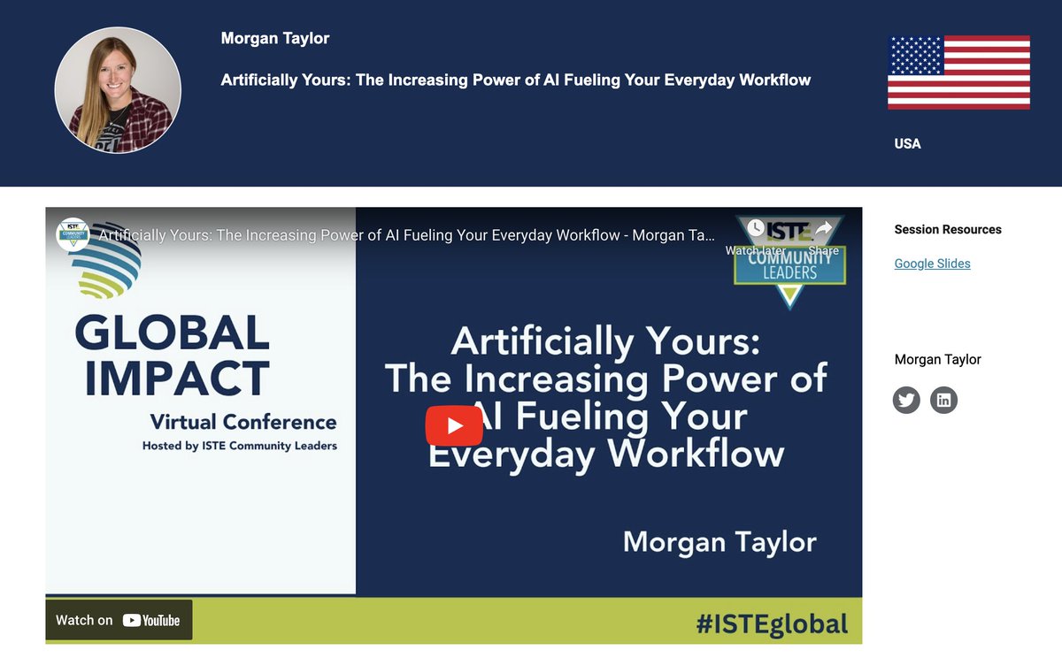 ⁉️#Workflow #Efficiency #success - maybe things we might all struggle with⁉️ ✅ @MsTayGrade7LA shares how #AI can help: bit.ly/ISTEglobal20 All sessions #globalimpact: bit.ly/Global-Impact-…… #ISTELive is getting closer & we can't wait to learn with you!