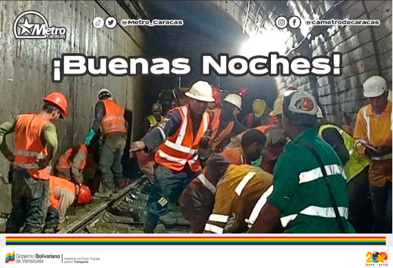 Desde el @metro_caracas le deseamos a todo nuestro pueblo usuario. #BuenasNoches

#MetroSeMueveContigo