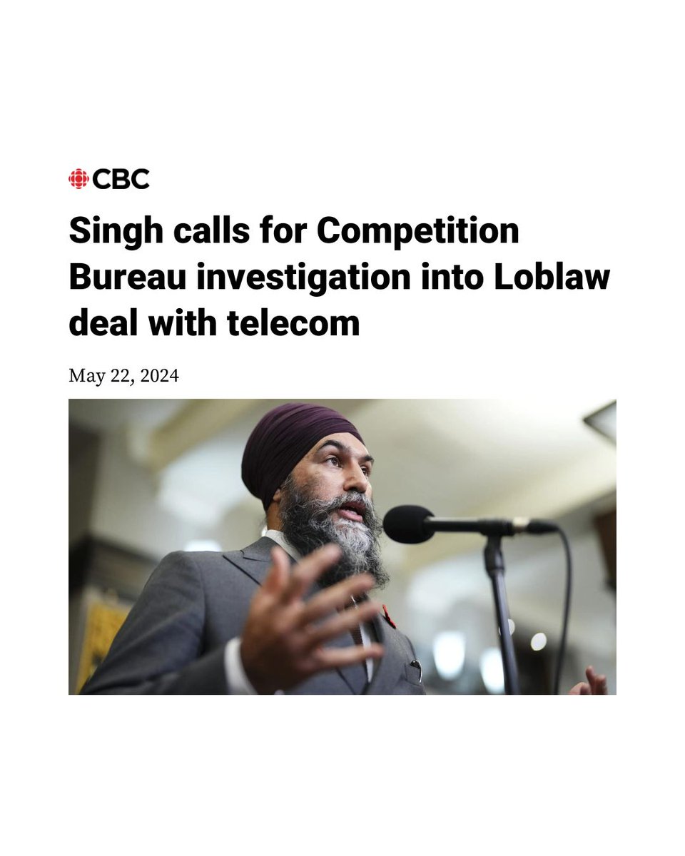 Loblaws is playing favorites with telecom companies, reducing choices and increasing prices for Canadians. The Liberals have the power to regulate these back room deals. But both the Liberals and Conservatives choose to protect the ultra-rich. This has to stop.