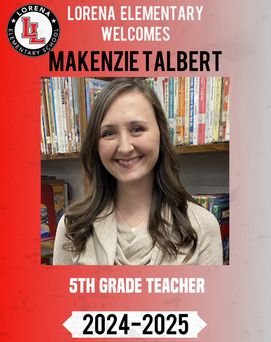 Lorena_Elem's tweet photo. LES is proud to welcome MaKenzie Talbert back to Lorena!
Mrs. Talbert previously worked at LES before a family move took her away from central Texas and we are ecstatic to have her back!
#TheLeopardWay #LESPRK https://t.co/D6FtusfwyN