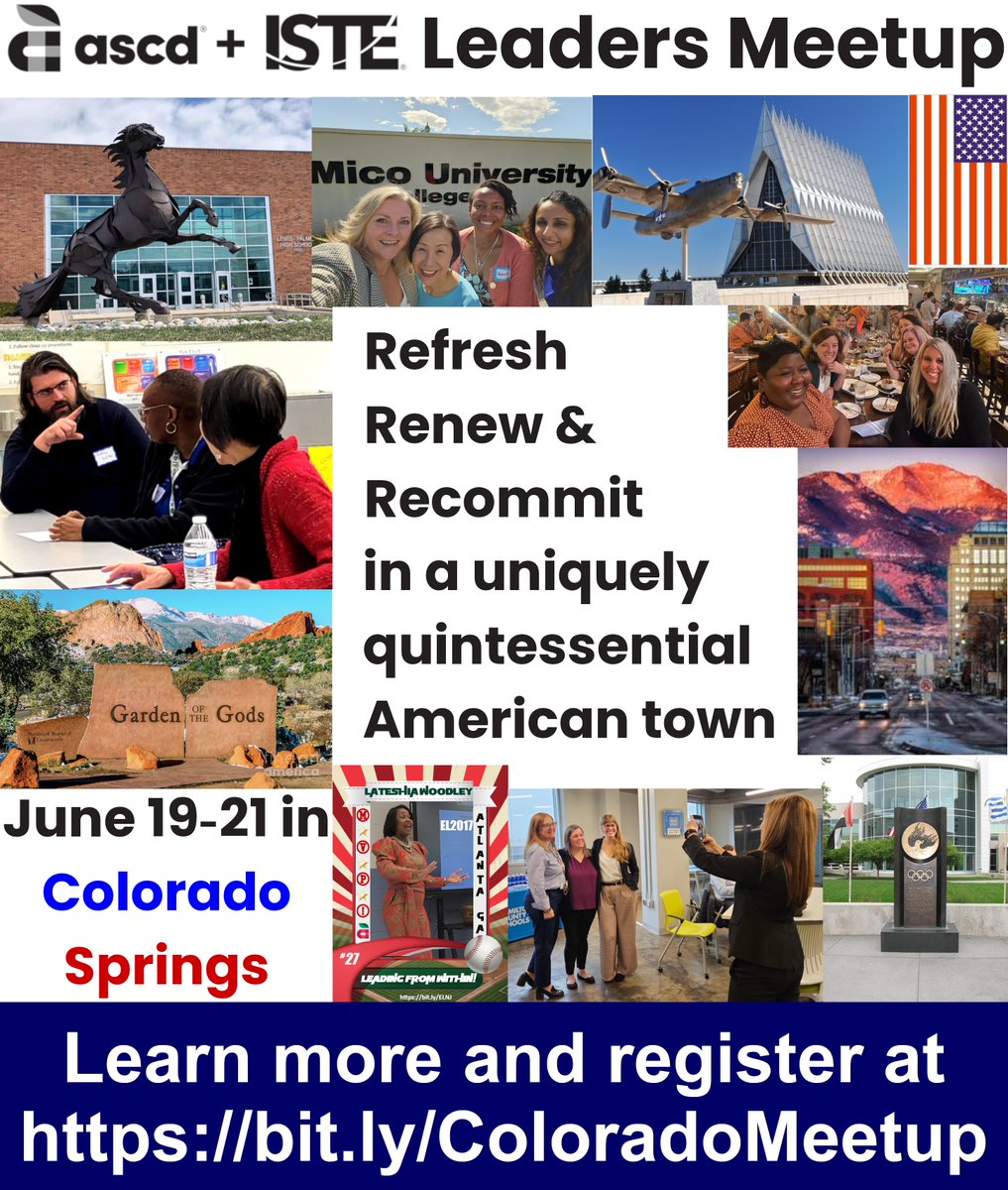 Register now to join us in 26 days! COlorado Springs is calling! bit.ly/ColoradoMeetup #ASCDAffiliates #ISTEAffiliates #ASCDEdChamps #ASCDEmergingLeaders #ASCDStudentChapters