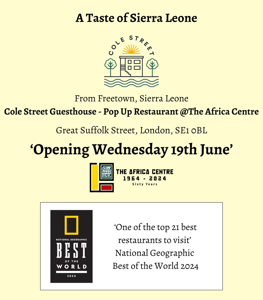 ColeStreetSL's tweet image. 🇬🇧Big news! A Taste of Cole Street is coming to London this summer!! Please do share 🙏😊

#westafricanfood
#salonex
#london
#popup