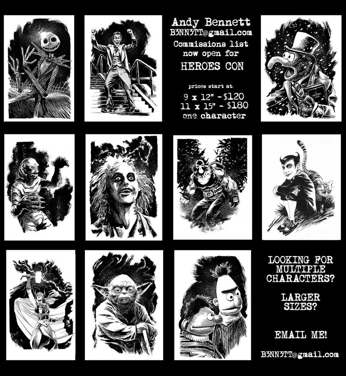 Andy Bennett (@b3nn3tt) on Twitter photo Books are officially open for commissions at <a href="/heroesonline/">HEROESONLINE</a> #HeroesCon, June 14-16. Get in touch to reserve your spot! Books are officially open for commissions at <a href="/heroesonline/">HEROESONLINE</a> #HeroesCon, June 14-16. Get in touch to reserve your spot!