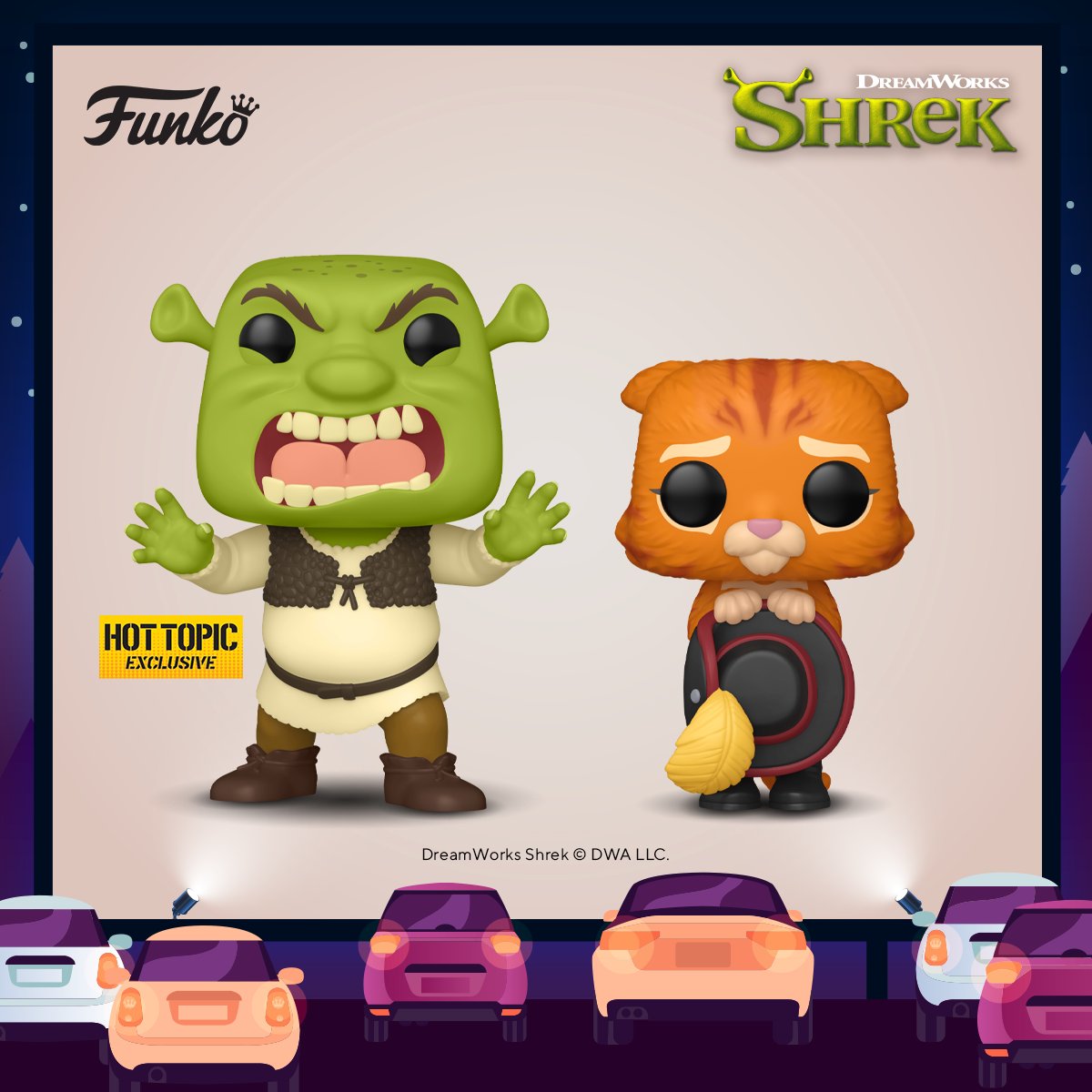 We are head ogre heels for this new Shrek Pop! collection! Pop! Puss in Boots is holding his hat, looking irresistibly cute with his heart melting expression and the exclusive Pop! Shrek poised to scare swamp intruders. bit.ly/3QYc1X6 #Shrek #FunkoPop