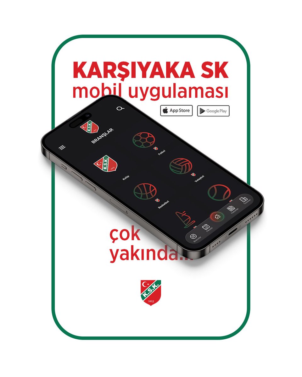 📱 IOS ve Android cihazlarınız için Karşıyaka SK uygulaması çok yakında...