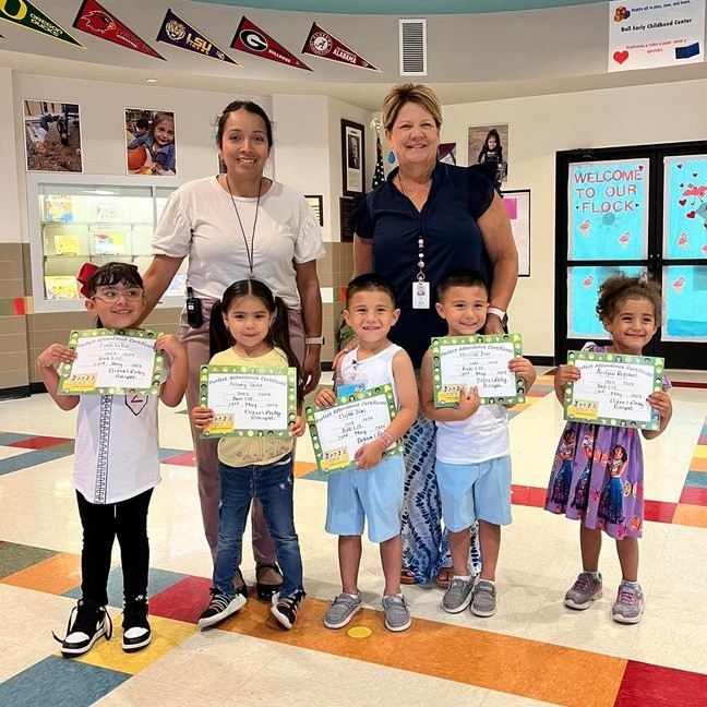 Congratulations to the @Ball_ECC students who achieved perfect attendance this year! Keep up the excellent work - your school community is tremendously proud of you! 🎉 #1Heart1Seguin