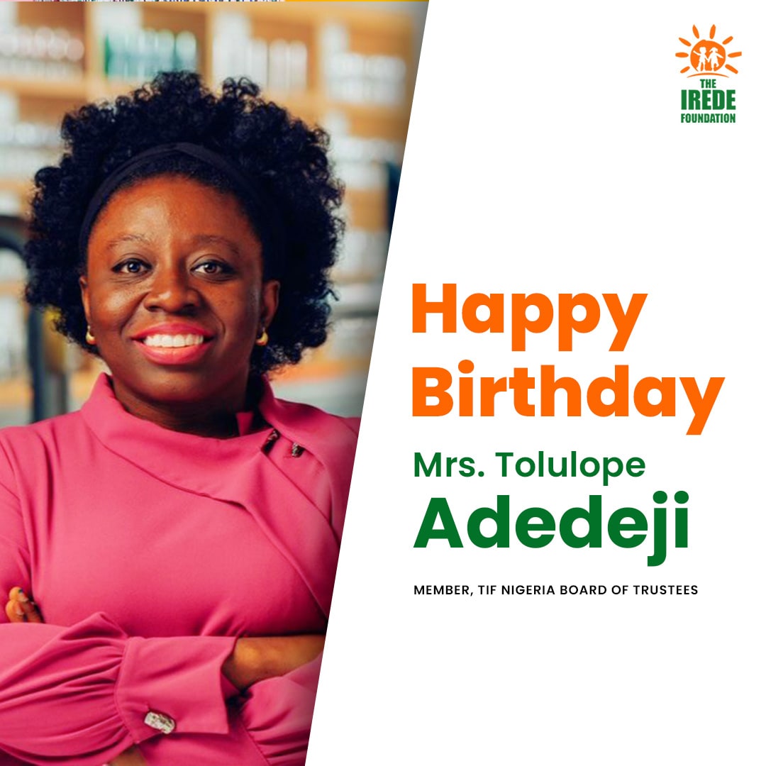 Today, we celebrate Mrs. Tolulope Adedeji, a member of TIF Nigeria Board of Trustees!🥳

Cheers to a year filled with love, joy, and blessings. 

#TheIREDEFoundation #disabilityadvocate #disabilityawareness #ngo #birthday #happybirthday