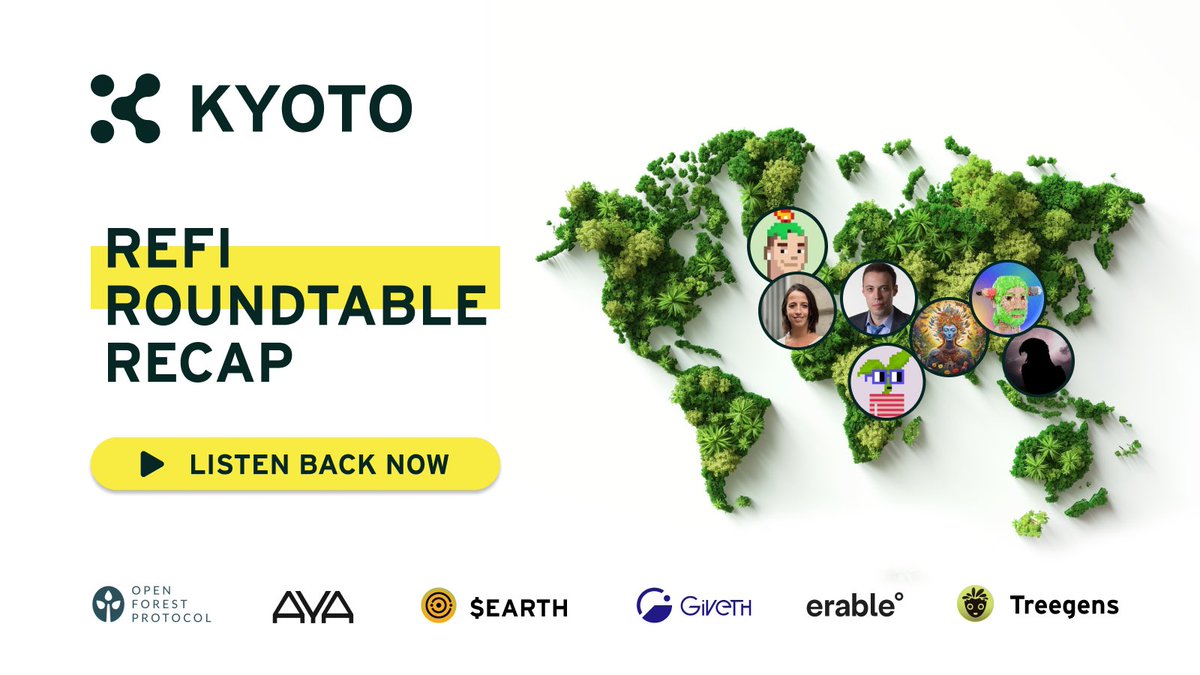 🌱 Did you miss Volume 2 of the $KYOTO #RefiRoundtable? 🌍 ⏺️ Catch up on what our panellists had to say earlier this week. 🗣️ Listen to the recording 👇 x.com/KyotoFDN/statu… #KyotoBlockchain $KYOTO #ReFi