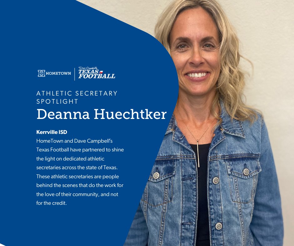 Congratulations to Deanna Huechtker of Kerrville ISD on being named one of the @HomeTownTix Athletic Secretary Spotlight Award Winners! Watch here: youtu.be/E8Unv3n4cpU @kerrvilleisd