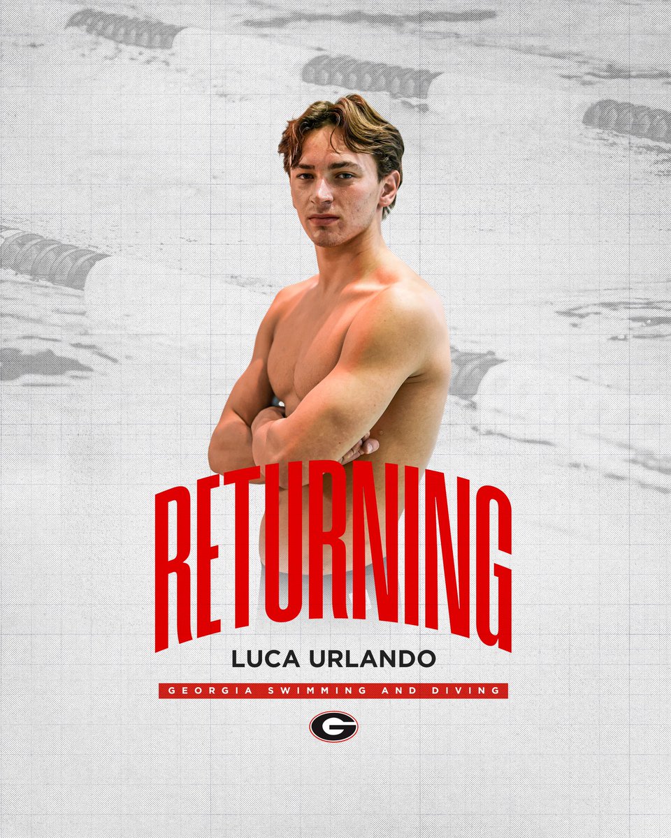 🐶 Luca Urlando is BACK The American Record holder and All-American is returning to Athens next season! #GoDawgs 🐾